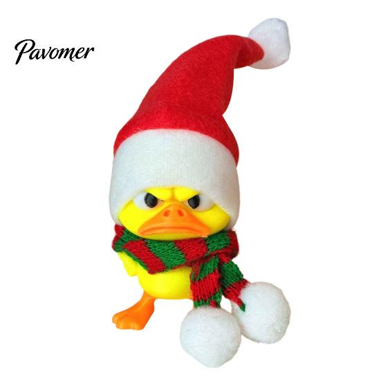 Décoration de pièce amusante et festive, Ornement Petit Canard de Noël, Figurine Mignonne Imprimée en 3D, Animaux Figurine Amovible pour la Maison et Design Foulard,