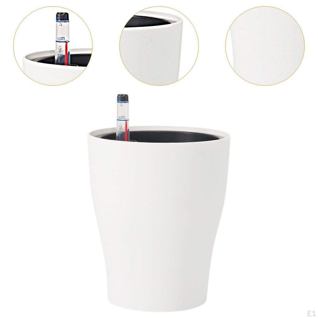 Self Watering Planter Decorative Plant Pot for Indoor Outdoor Plants Flower with Water Level