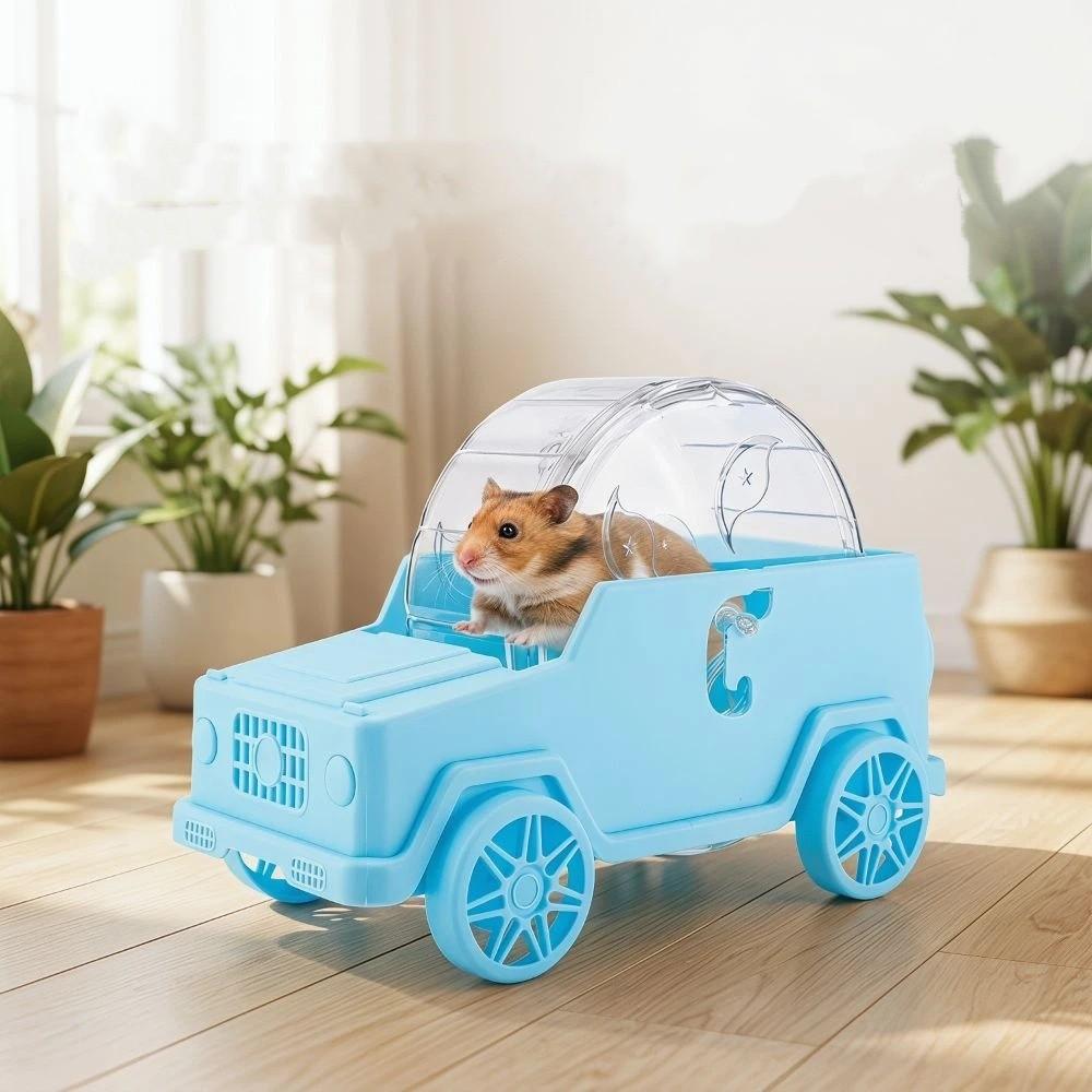 Car Shape Running Wheel Car Stable Pet-Powered Hamster Wheel Toy Durable Silent Hamster Running Wheel Small Animal Toys