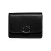 Card Case 10 Gold Logo Snap Card Slot Flip Mini Wallet Women Wallet Black CH825-MWBK