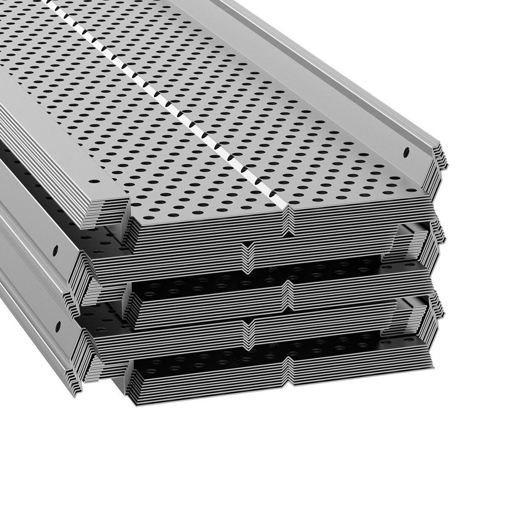 Gutter Guard, 5 inch Width, Aluminum Leaf Filter DIY Gutter Cover, 52 PCS 208 ft Total Length, 0.157'' Hole Diameter & 0.02'' Thick Raptor Gutter