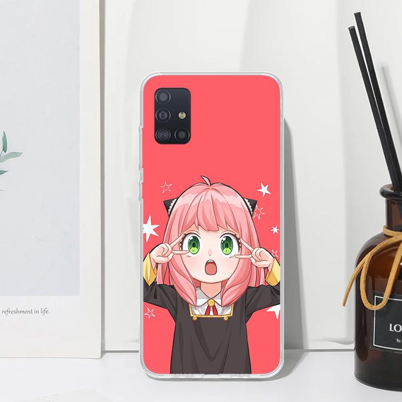 Spy Family Anya Cute Phone Case For Samsung Galaxy A52 A42 A32 A22 A12 A02S A72 A51 A50S A41 A31 A21S A71 A40 A30S A20S A10S A70