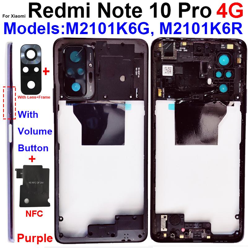 Per Xiaomi Redmi Note 10 Pro Max Telaio Centrale Supporto Cornice con Tasti Laterali Volume Cover Alloggiamento NFC