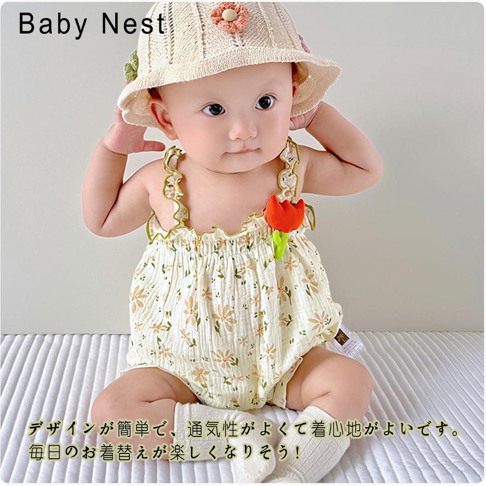 Baby nest baby newborn baby baby floral months coveralls, rompers, overalls, camisoles, clothes, wear, underwear, girls, cute, summer, pattern, 18-24