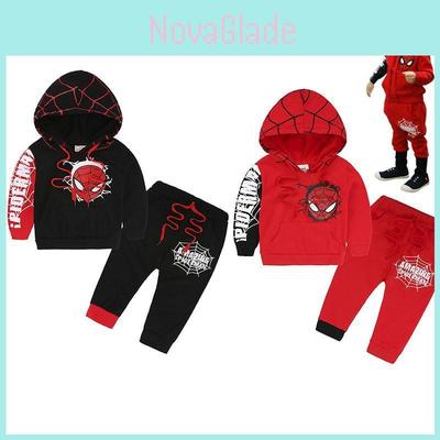 Stilvoller Kinder Spiderman Langarm Trainingsanzug Kapuzenkleidung Outfits