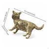Tea Pet Antique Style Desktop Ornament Distressed Brass Figurine for Collectors, Desk, Shelf Big Cat