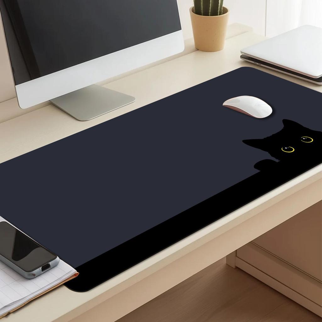 Extended Gaming Mouse Pad Large Desk Keyboard Mat Dark Cute Kitten Pattern NonSlip Laptop Desk Mat for Study