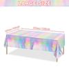 Plastic Tablecloths Disposable Laser Tablecloth Holographic Foil Rectangle Table Covers Birthday Disco Bachelorette 54" X 108"