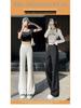 2026 Women's High Waist Micro Flare Casual Floor-Length Wide Leg Pants