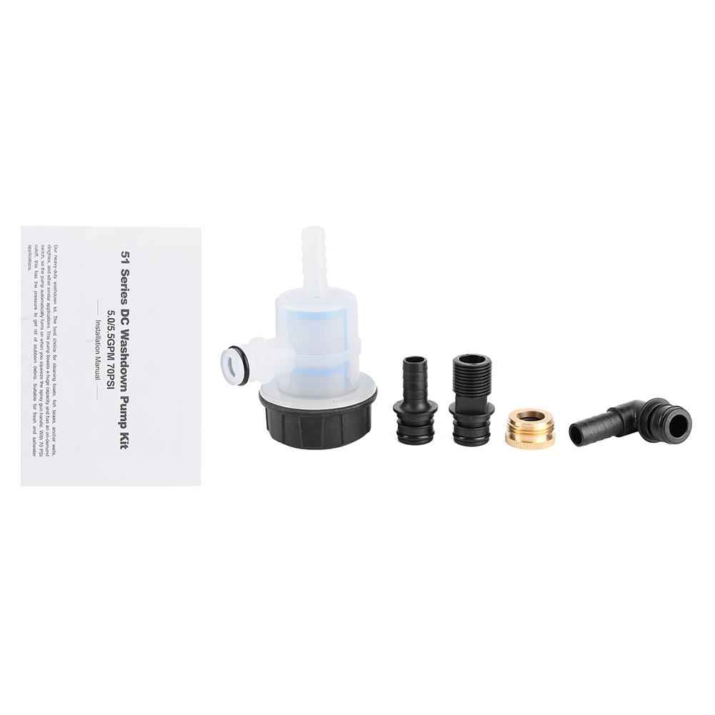 Cleaning Accessory Washdown Deck Cleaning Pump Kit 12V Fresh Sea Water 5.0 GPM for Rv Boat Marine Deck Wash Pump Kit