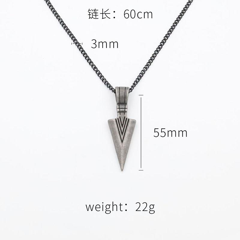 French Men S Trendy Men S Personalized Style Popular Triangular Arrow Pendant Necklace Jewelry