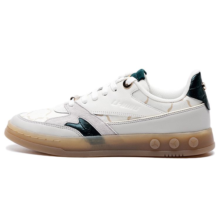 Li-Ning 1990 Trendy Casual Durable Low-Top Skate Shoes Women sneaker White Green ALFR124-3