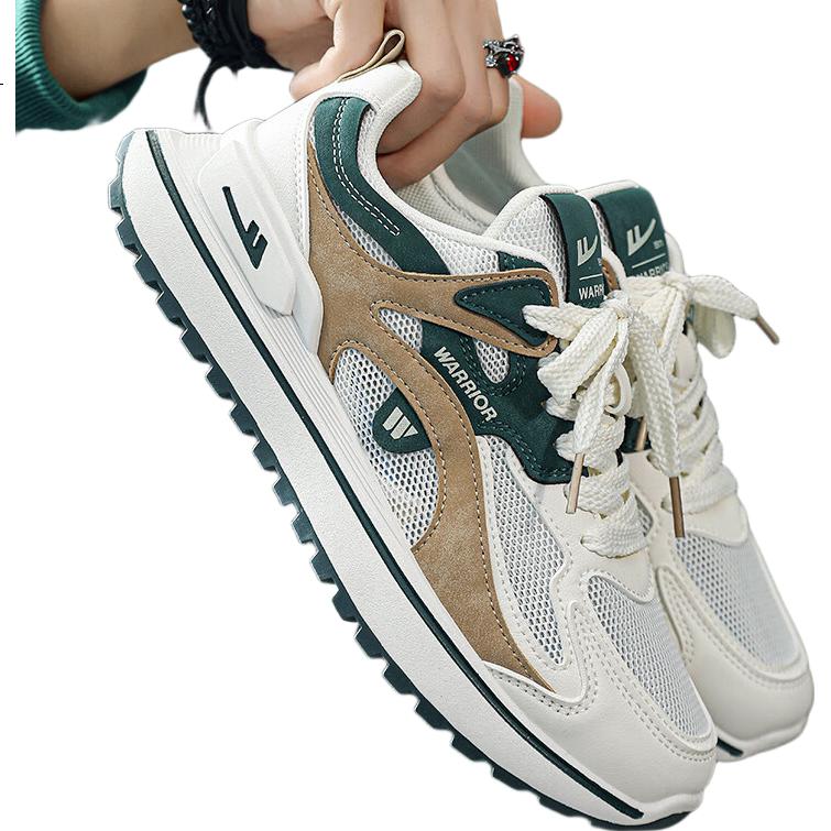 Huili Men's Soft-Soled Sneakers, New Spring 2026 Style Breathable WXY2341W, White-Green Size 43 (Single Mesh)