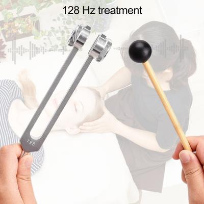Yousheng 128 Hz Stimmgabel Metall Klangschwingungswerkzeug für Entspannung Und Körperbewusstsein Einfach zu bedienende Stimmgabel mit Klöppel Und Aufbewahrung