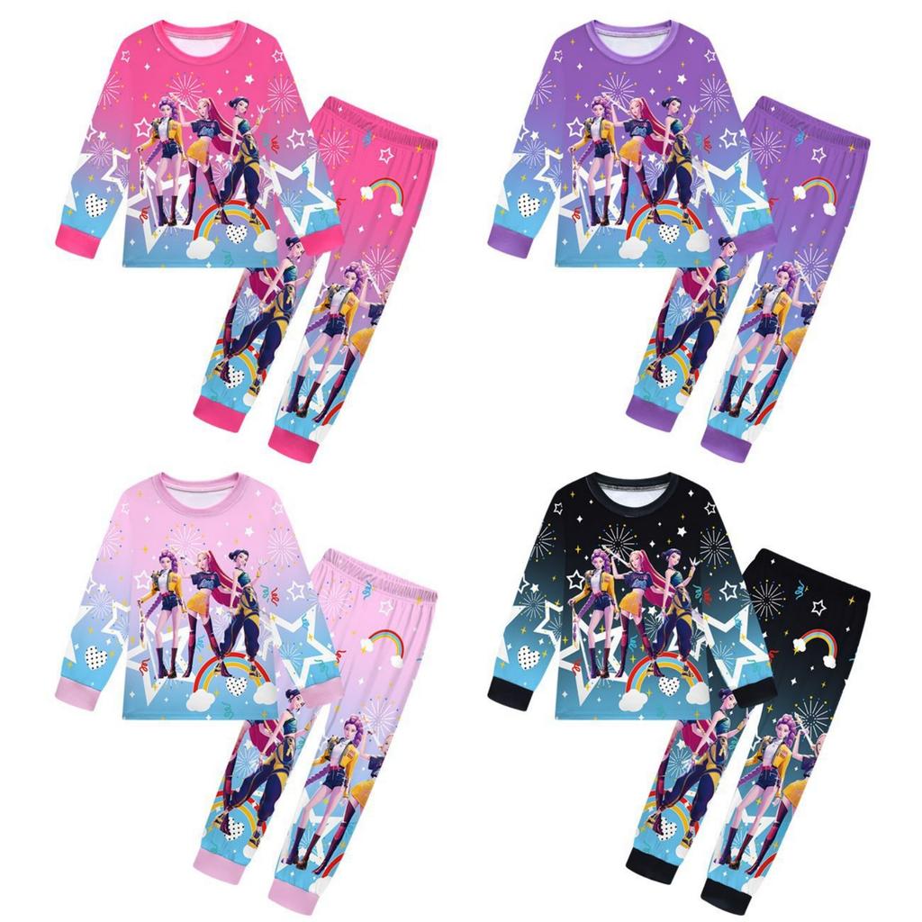 Children's Witch  Girls Printed Suit Long Sleeve Pants Suit