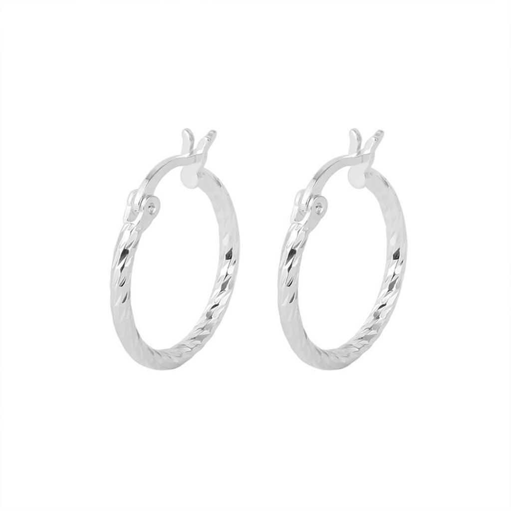 Copper Geometric Twist Circle Earrings Women Elegant Unique Design Korean Versatile Sparkling Flower Modification Ear Studs