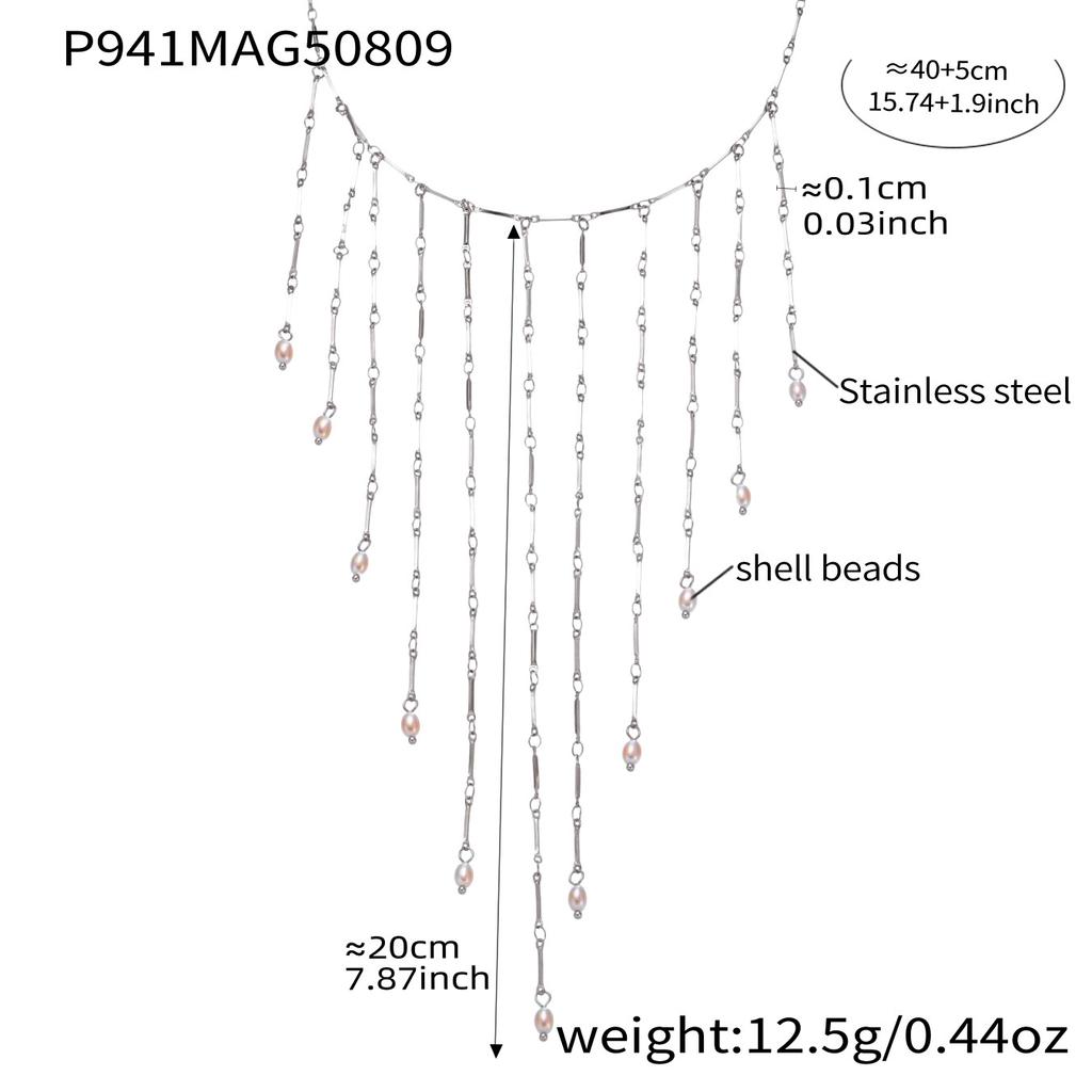 Sweet Fringe Necklace In Stainless Steel 18k Gold Plated Waterproof Non Tarnish Collar Cascade Long Tassels Necklace For Women