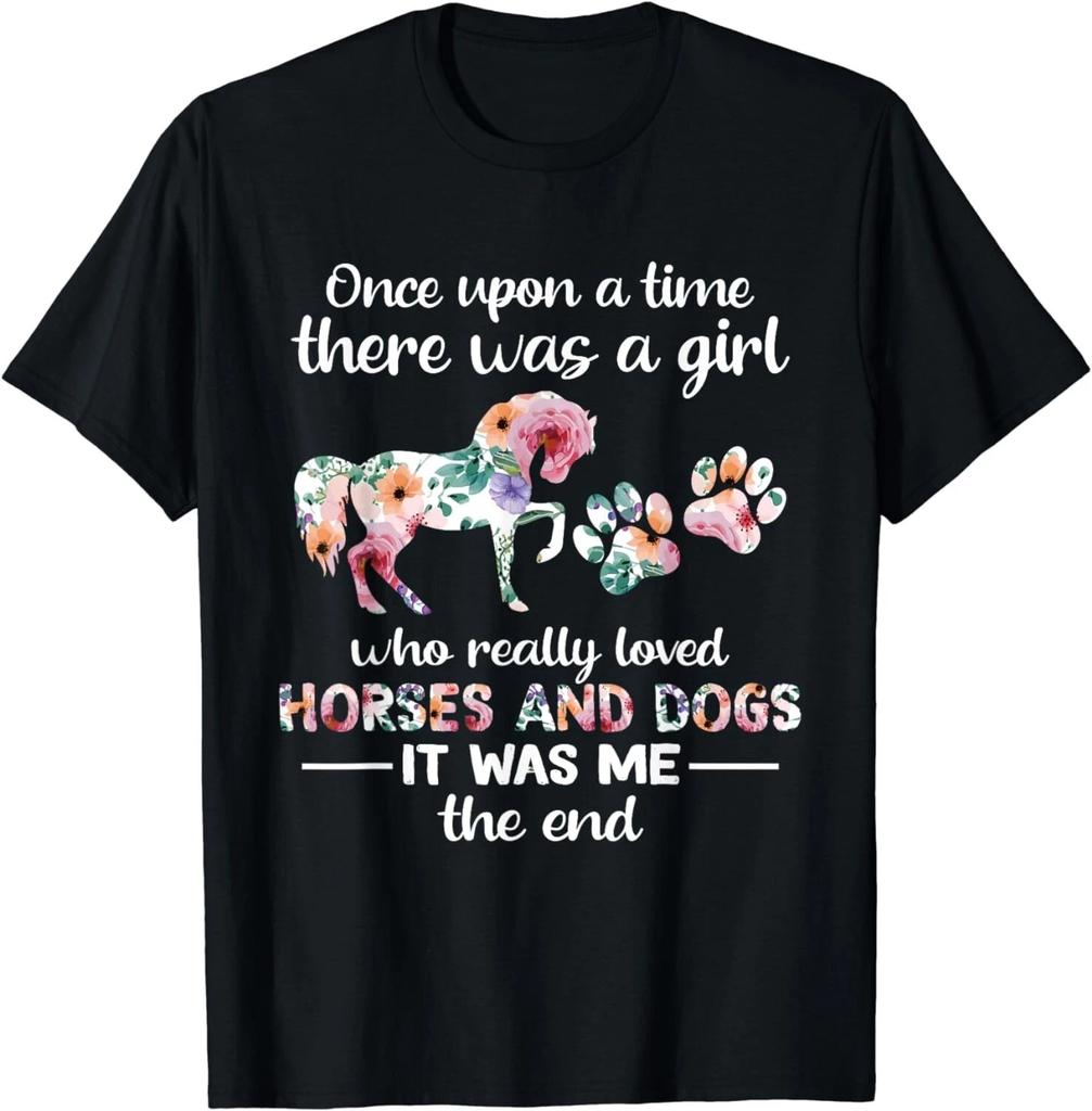 Es war einmal ein Mädchen, das Pferde und Hunde liebte, Geschenk Unisex T-Shirt