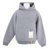 Louis Vuitton Authentic Staples Edition Wool Cashmere Double-Face Hoodie Pullover with Leather Tag (HHB68WOWC) Tops M grayUsed
