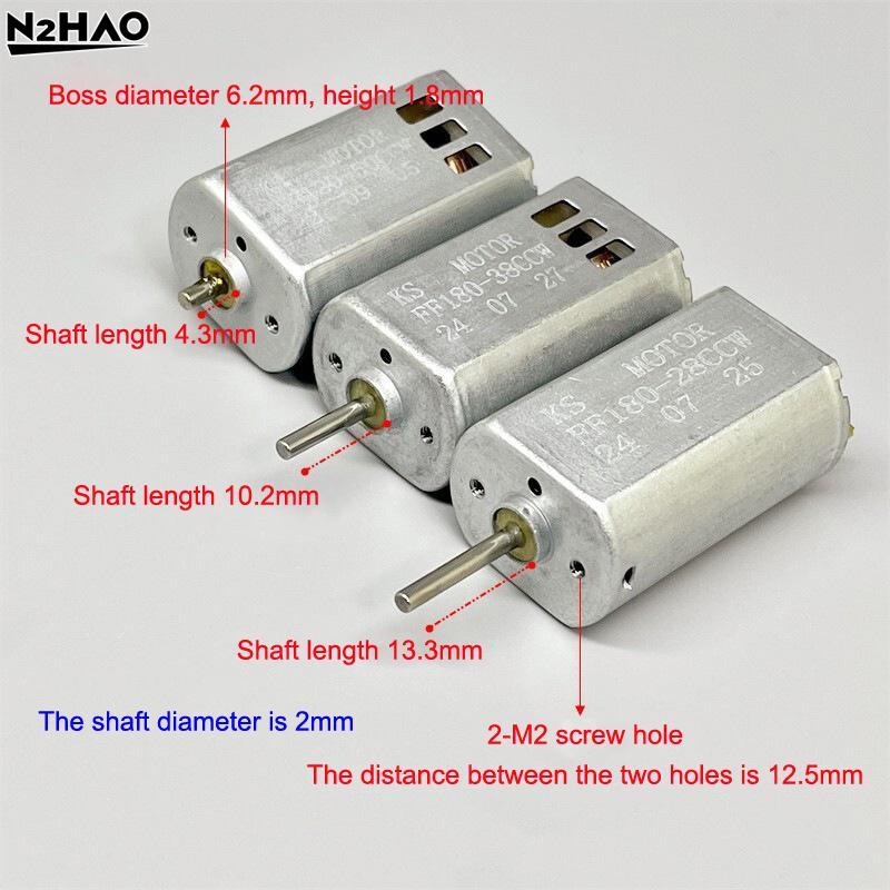 1Pcs 2.1A/1.3A/0.92A Mini 180 Carbon Brush Motor FF180 DC 3.7V High Speed Motor Cooling Hole For RC Aircraft Toy Car Engine