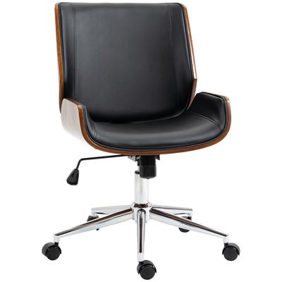 Desk Chair Computer Chair, Tilt Function, Height-Adjustable, Black + Silver