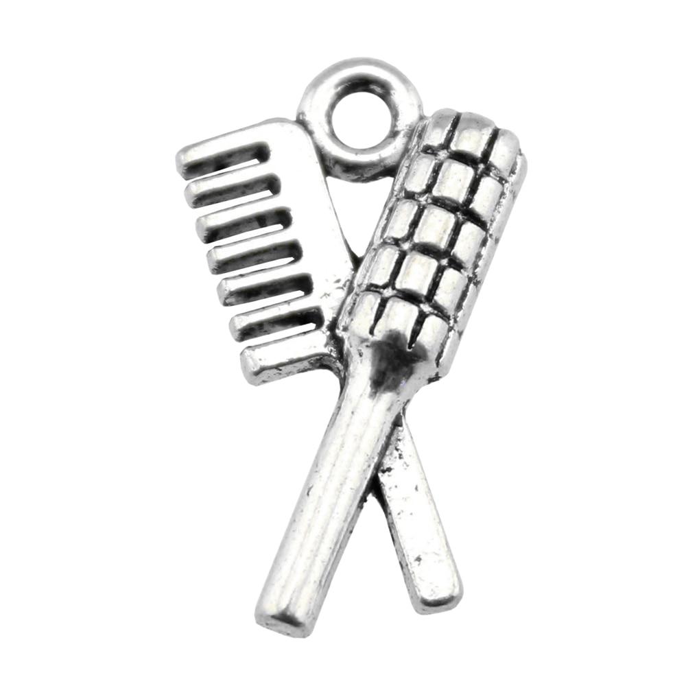 

10шт гребни Шармы Шармы Античное серебро Цвет Цинковый сплав 20X12mm