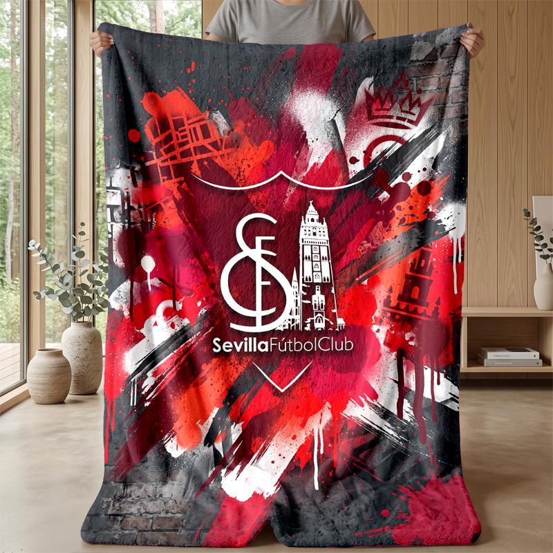 Sevilla FC Soft Flannel Fleece Blanket Lightweight Cozy Warm Throw Blanket For Sofa Bed Home Decor