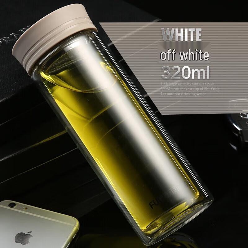 FUGUANG Double-Wall Glass Tea Infuser Mug