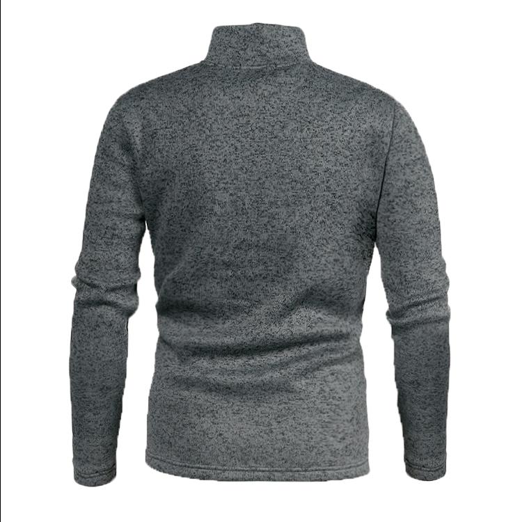 Men's High Collar Solid Color Zipper Sweatshirt Jacket