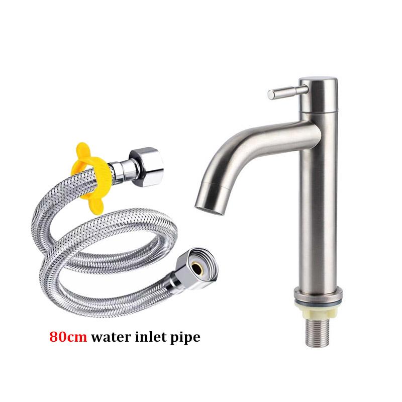 Edelstahl Einzel Kaltbecken Wasserhahn Badezimmer Balkon Heimbecken Waschbecken Schnellöffnender Wasserhahn