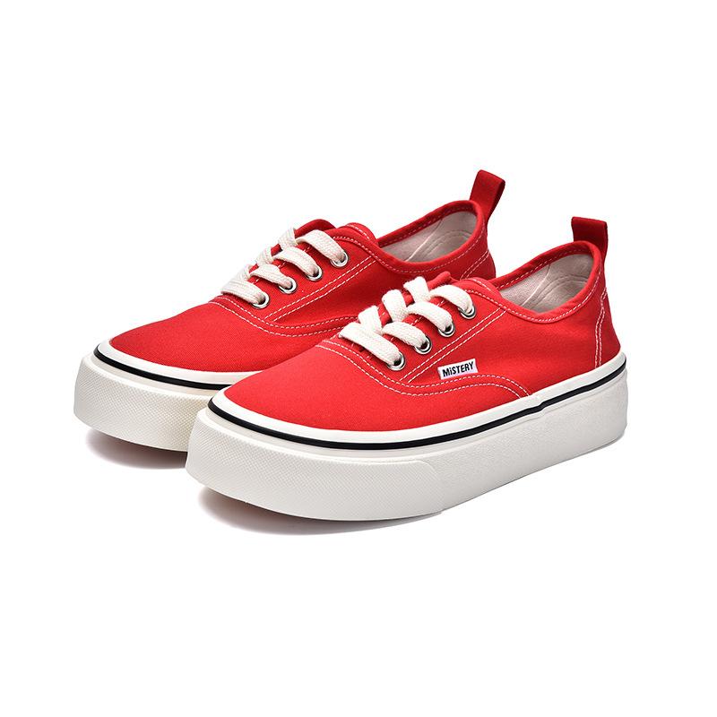 

Кеды женские красные на толстой подошве 2025 новая весна и лето белые слипоны универсальные мягкие подошвы не устают ноги кеды 40 ярко-красный