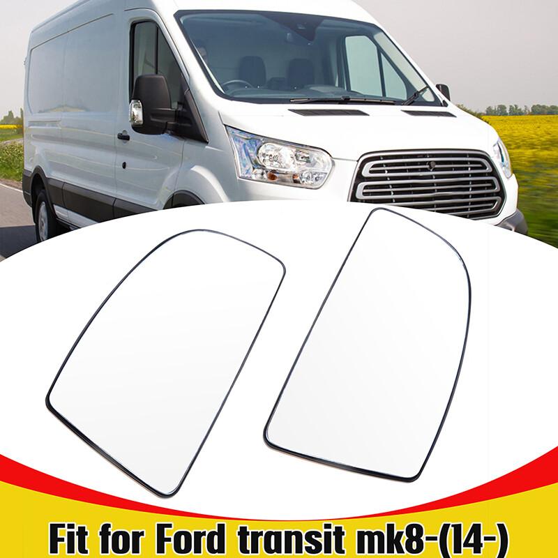 For Ford Transit 150 250 350 Hd 2015-2019 Lower Side Mirror Glass White Pair