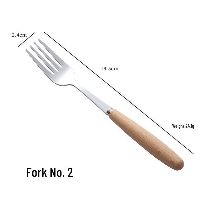 Japanese Wooden Handle Stainless Steel Cutlery Set - Knife, Fork, Spoon for Western Cuisine
