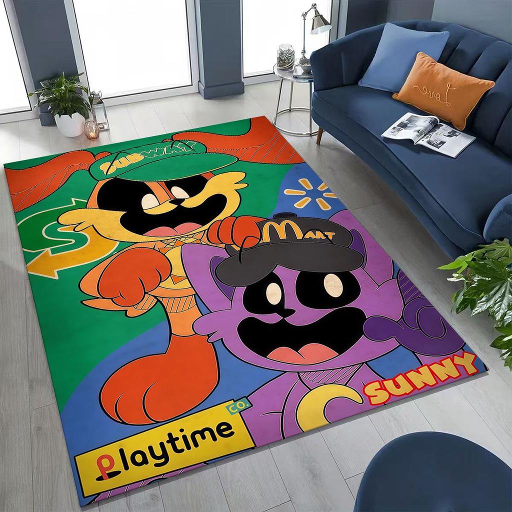 Cartoon S-Smiling C-Critters Craftycorn Catnap Rug for Bedroom Living Room Sofa Home Doormat Decor,Large Kid Non-slip Floor Mat