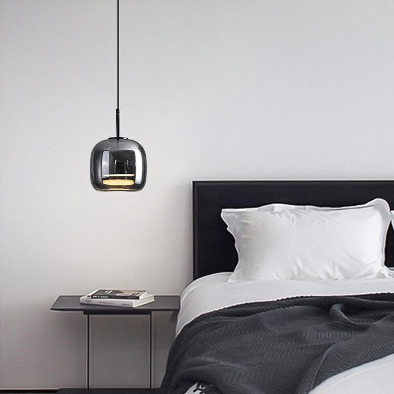 Minimalistische italienische Glas-Pendelleuchte für Nordic Style Bar, Arbeitszimmer oder Schlafzimmer