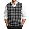 Men's Casual Wool- V-Neck Knit Sweater Vest for Commute
