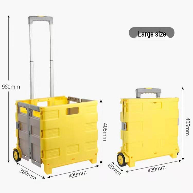 Compact Two-Wheeled Folding Trolley Cart with Portable Pull Rod