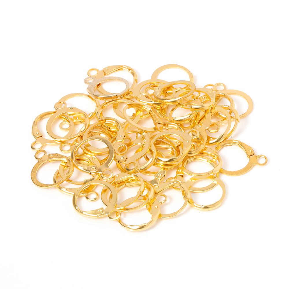 50pcs Earring Hook French Earrings Earwire Fitting 13x15mm Ear Setting Base Accessories for Craft Jewelry Making Components DIY