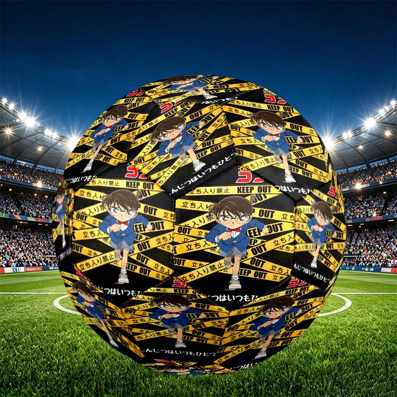 Detective Conan Print Size 5 Soccer Ball, PU Wear Resistant Football for Match Training and Daily Practice, Birthday Gift for Soccer Fans