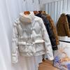 Winter Women's Clothing Small Arc Oblique Placket Stand-up Collar Duck Down Pressed Rubber Rhombus Down Jacket Short Jacket