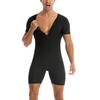 Sauna-Anzug für Herren 3 in 1 Ganzkörper-Formformer Taillentrainer Schweißshirt Kurzarm Trainings-Top mit Shorts Schlankmachender Jumpsuit Fitness-Leotard für das Fitnessstudio