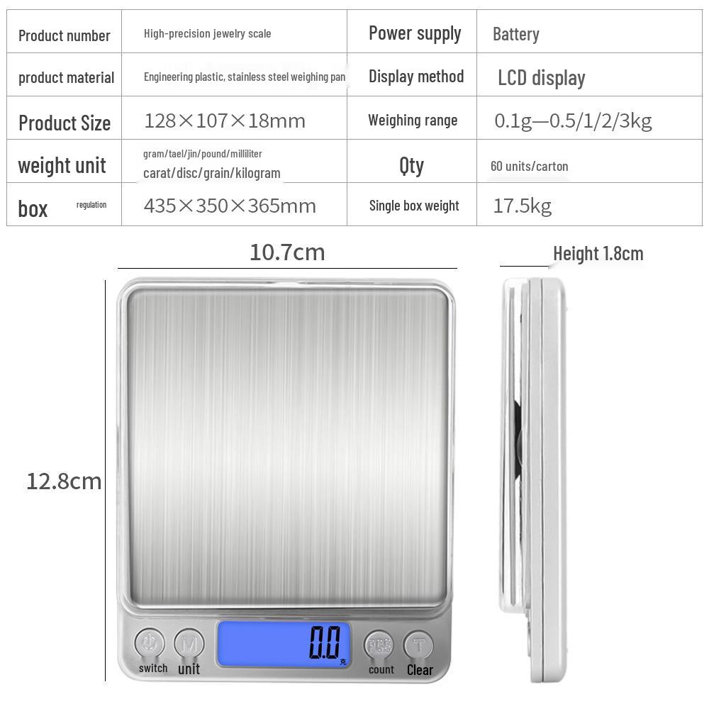 Stainless Steel Electronic Kitchen Scale for Baking and Coffee