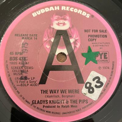 7inch Record GLADYS KNIGHT & THE PIPS - The Way We Were BDS428PROMO Buddah Records 1974 UK Soul/Funk Used