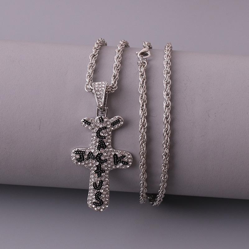 2022 Trend Hip Hop Travis scott Cactus Cubic Zirconia Copper Color Golden Necklaces Pendants For Men Zircon Fashion Accessories