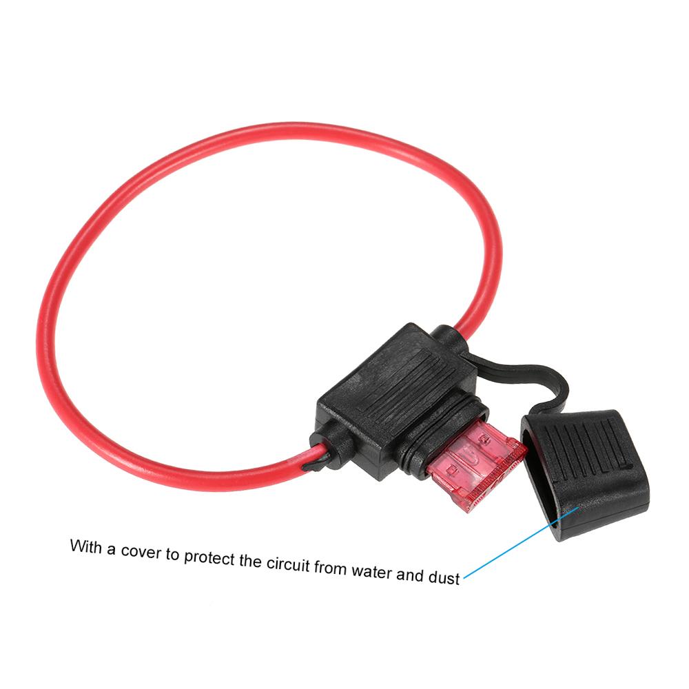 10 Stück DC 12V 40A Standard Flachsicherung Inline Sicherungshalter Spritzwassergeschützt für Auto Motorrad