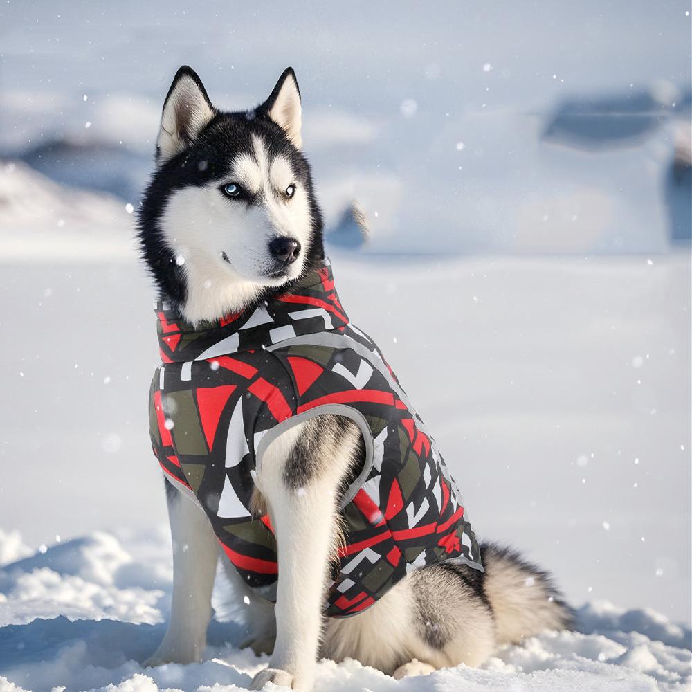 Płaszcz Kurtka dla Dużego Psa z Wysokim Kołnierzem dla Średnich Dużych Psów Zimowe Ubranka dla Zwierząt Wodoodporny Golden Retriever Labrador mascotas Ubrania