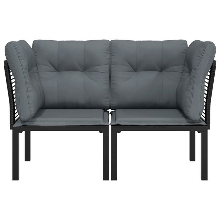 VidaXL Lot de 2 Chaises d'Angle de Jardin avec Coussins, Sièges à Manger avec Dossier, Meubles de Patio Terrasse Extérieur, 362801