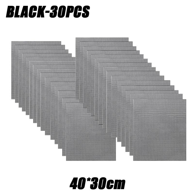 50PCS Non-Stick High Temperature Resistant BBQ Grid Pad Barbecue Mesh Reusable Easily Cleaned Cooking Pads Baking Grill Tool