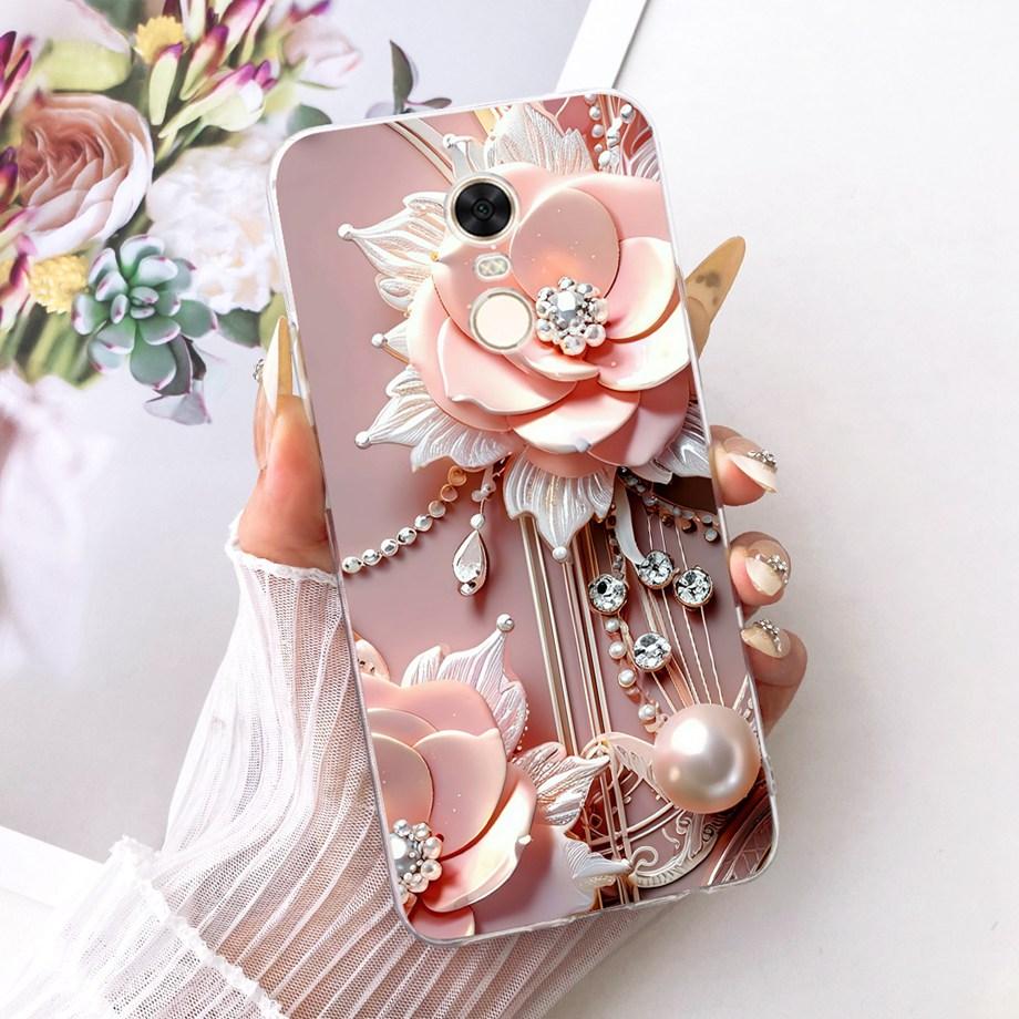 For Xiaomi Redmi 5 Plus Redmi5 Phone Case Luxury Flower Butterfly Cartoon Bow Pattern Back Cover Soft TPU Silicone Bumper