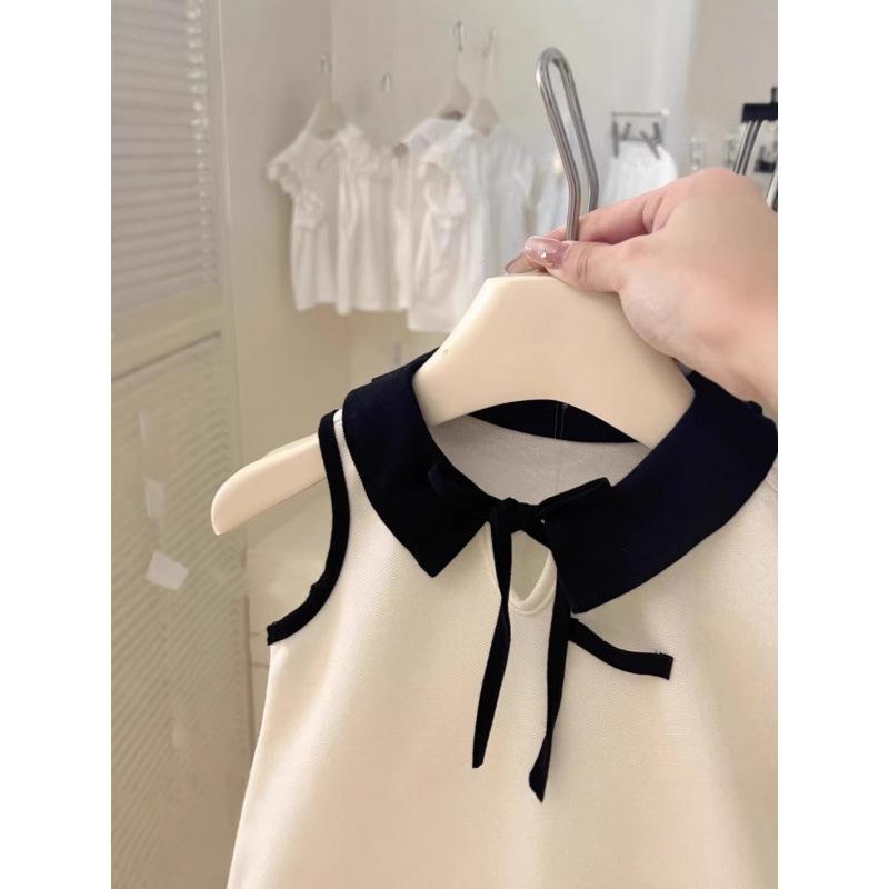 Girls Summer Sweet Princess Dress Sleeveless Pleated Baby Vest Skirt